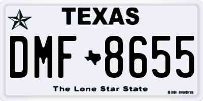 TX license plate DMF8655