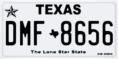 TX license plate DMF8656