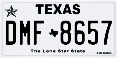 TX license plate DMF8657