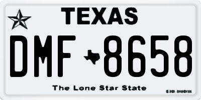 TX license plate DMF8658