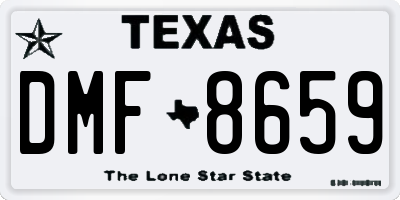 TX license plate DMF8659