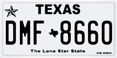 TX license plate DMF8660