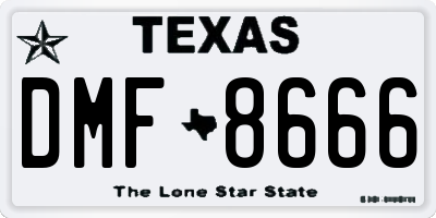 TX license plate DMF8666