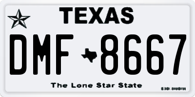 TX license plate DMF8667