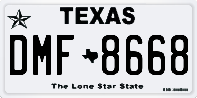 TX license plate DMF8668
