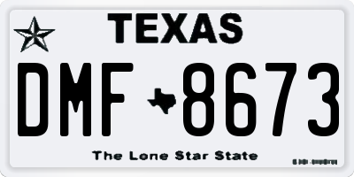 TX license plate DMF8673