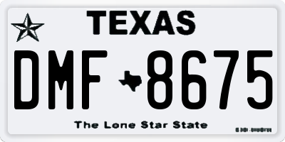 TX license plate DMF8675