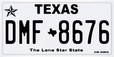 TX license plate DMF8676
