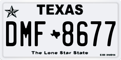 TX license plate DMF8677