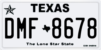 TX license plate DMF8678