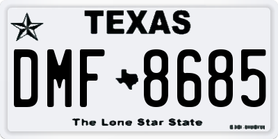 TX license plate DMF8685