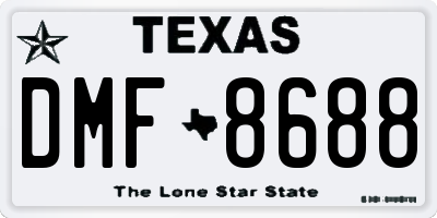 TX license plate DMF8688