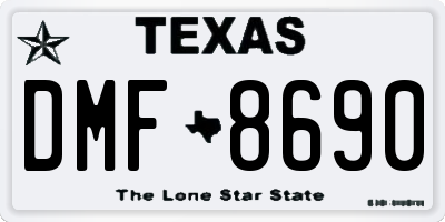 TX license plate DMF8690