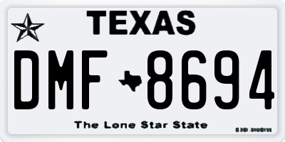 TX license plate DMF8694