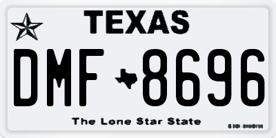 TX license plate DMF8696