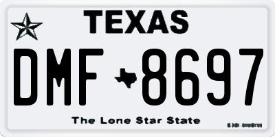 TX license plate DMF8697