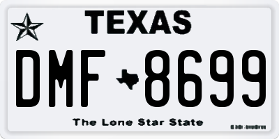 TX license plate DMF8699