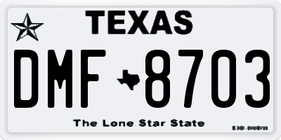 TX license plate DMF8703