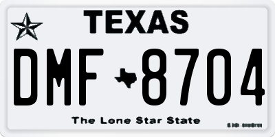 TX license plate DMF8704