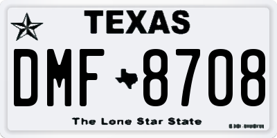 TX license plate DMF8708