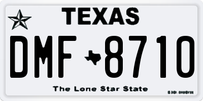 TX license plate DMF8710