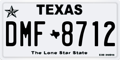 TX license plate DMF8712