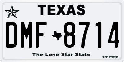 TX license plate DMF8714