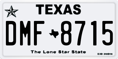TX license plate DMF8715