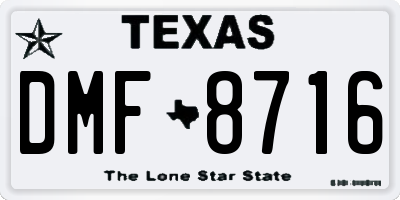 TX license plate DMF8716