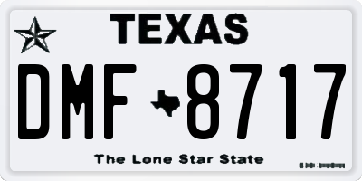 TX license plate DMF8717