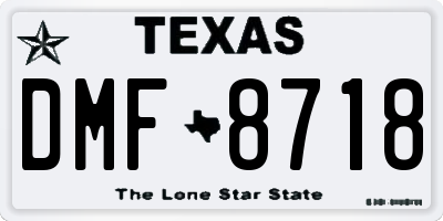 TX license plate DMF8718