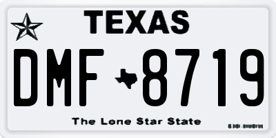 TX license plate DMF8719