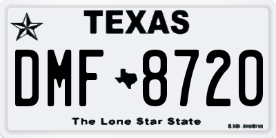 TX license plate DMF8720
