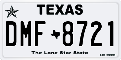 TX license plate DMF8721