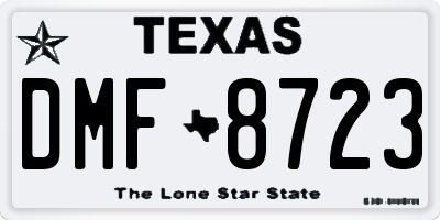 TX license plate DMF8723