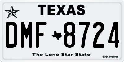 TX license plate DMF8724