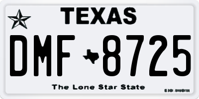 TX license plate DMF8725
