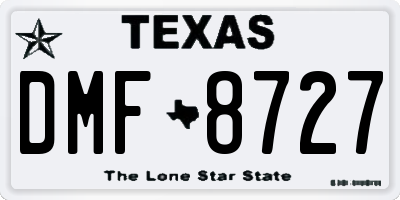 TX license plate DMF8727