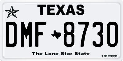 TX license plate DMF8730