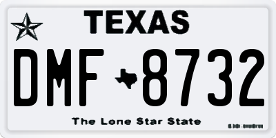 TX license plate DMF8732