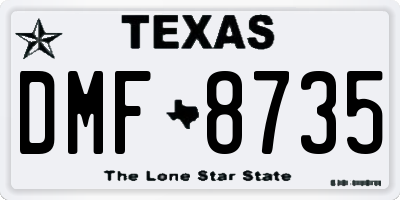TX license plate DMF8735