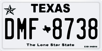 TX license plate DMF8738