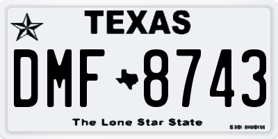 TX license plate DMF8743