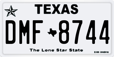 TX license plate DMF8744