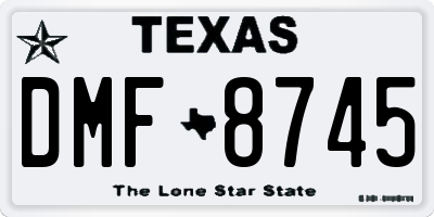 TX license plate DMF8745