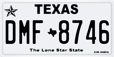 TX license plate DMF8746