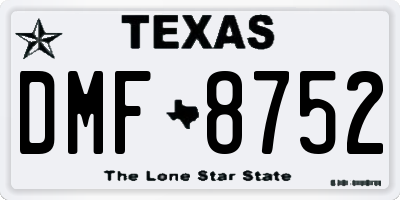 TX license plate DMF8752