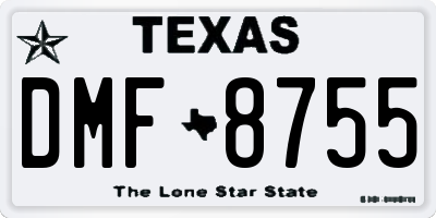 TX license plate DMF8755