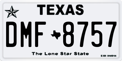 TX license plate DMF8757