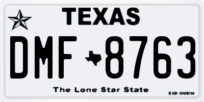 TX license plate DMF8763